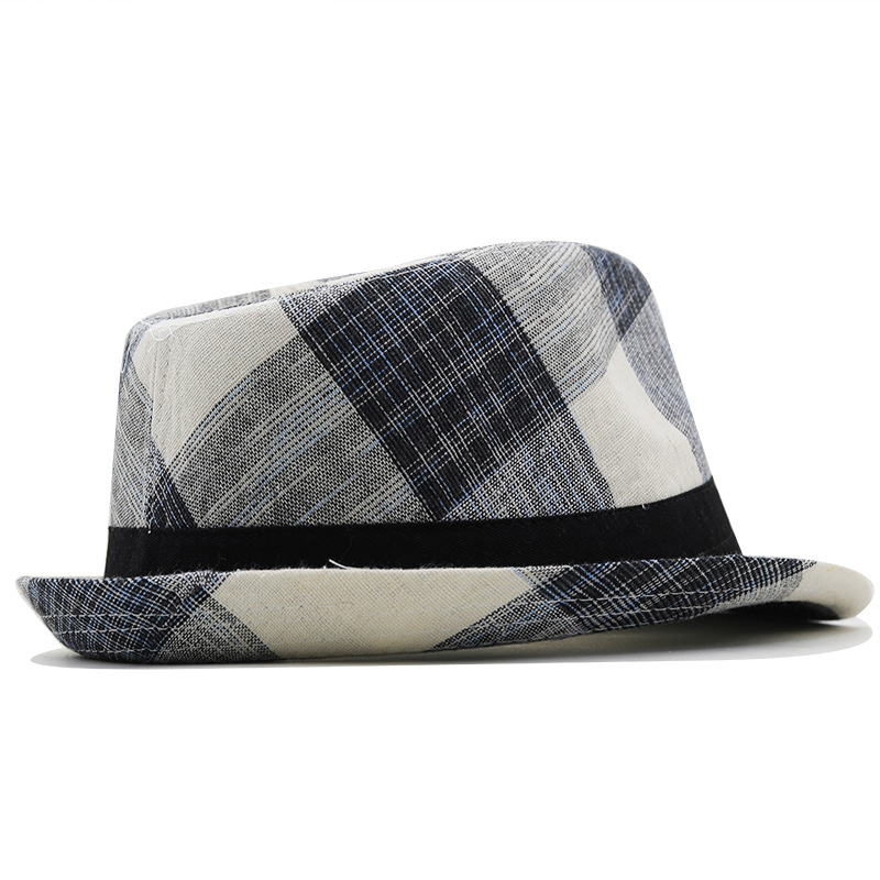 Unisex Basic Plaid Flat Eaves Top Hat display picture 2