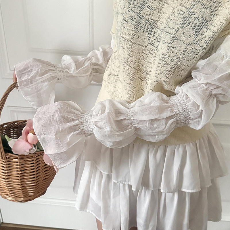 Super hermoso 2025 nueva manga de linterna fresca y dulce de alta calidad para mujer verano protector solar manga de trompeta versión extendida manga para exteriores