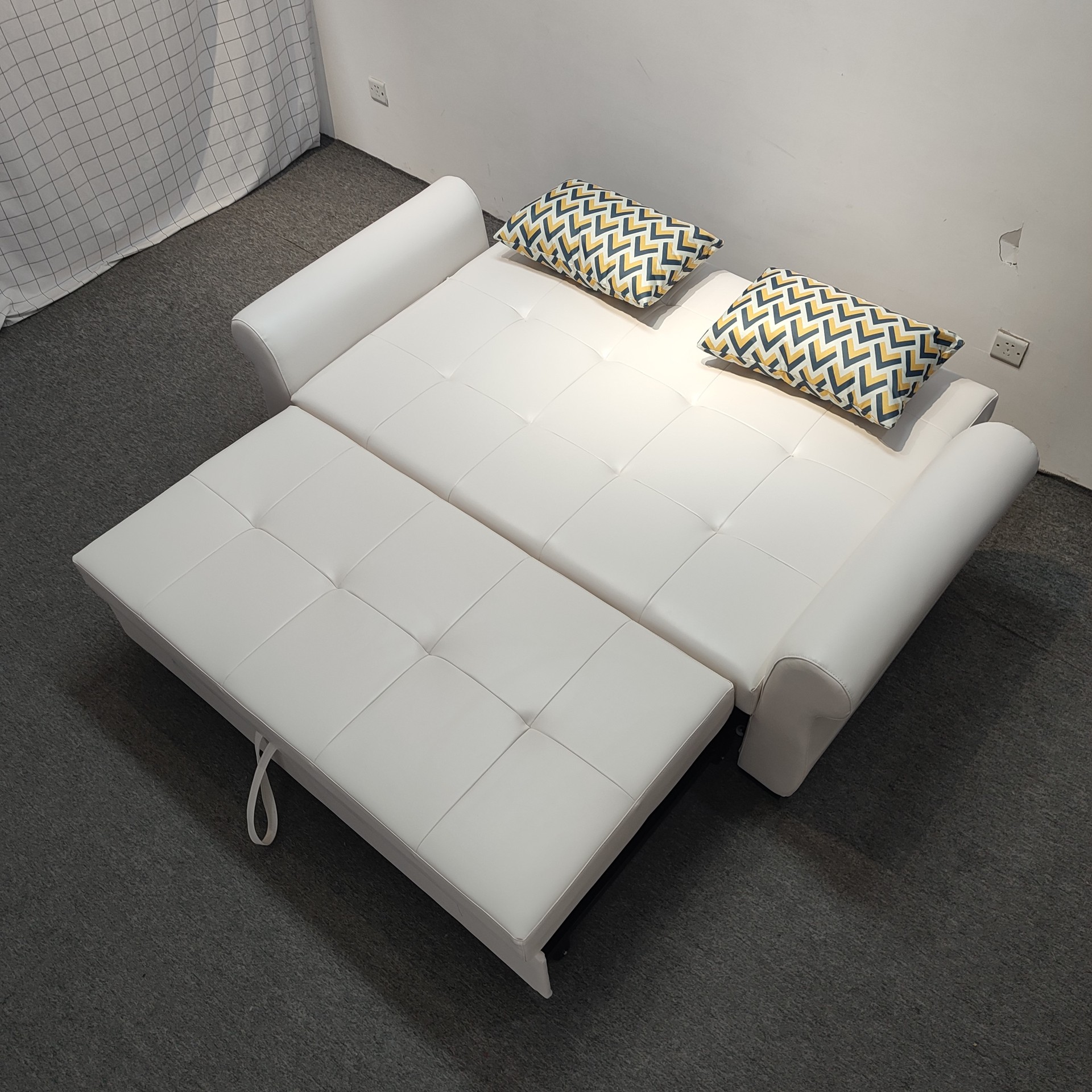 Art de cuero multifuncional moderno simple sofá cama plegable en la sala de estar dormitorio 1 apartamento pequeño tipo de casa peinado