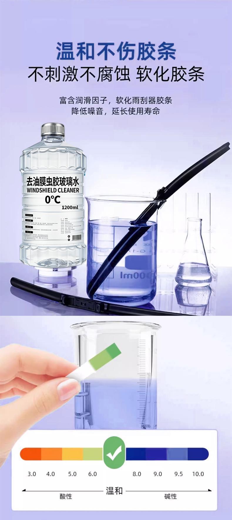 Car oil film remover, glass cleaner for summer, removes dirt, bird droppings, and insect residue, large bottle, anti-freeze, wiper cleaner, suitable for all seasons