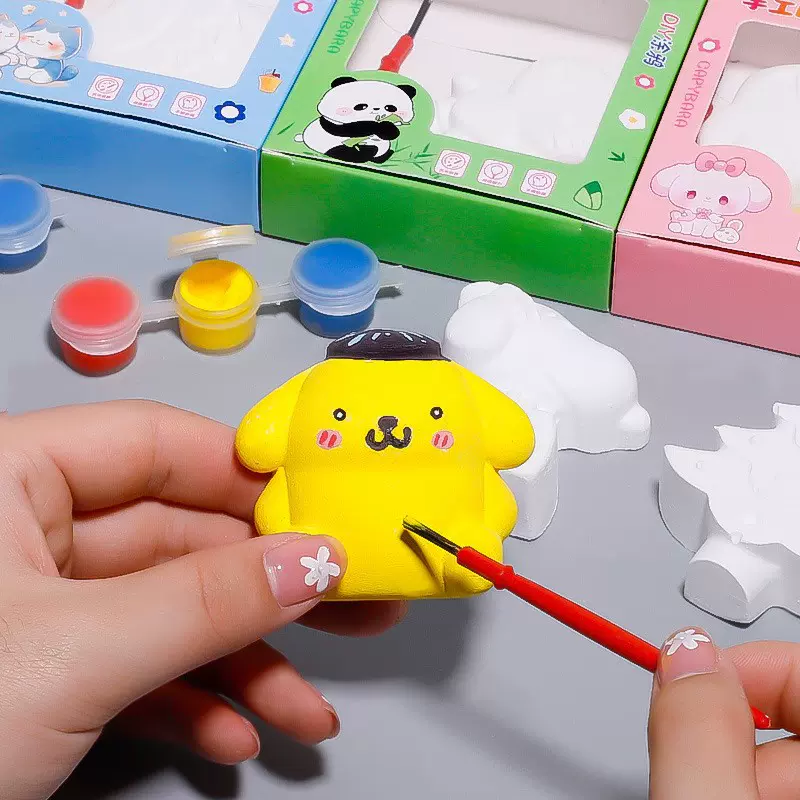 彩绘儿童石膏娃娃手工涂色画创意涂鸦diy填色石膏娃娃批摆地摊发