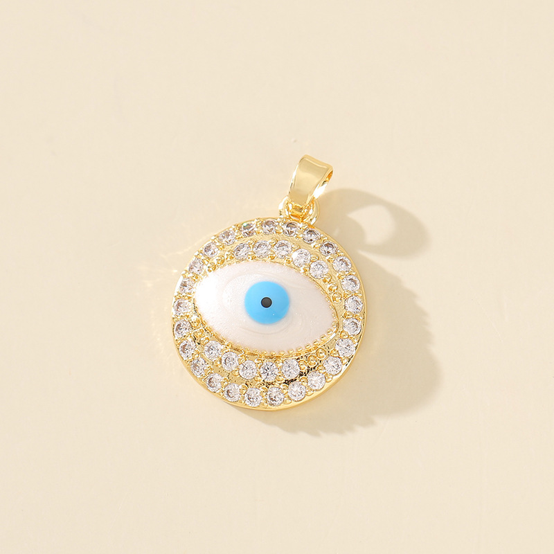 7g Weight Pendant Jewelry Making Type 20*20mm Jewelry Making Size Zircon Inlay Material DIY Jewelry Accessories Classification 1 Piece Quantity Copper Material Devil's Eye Pattern Polished Finish Plating Design Casual, Simple Style Style 1 Piece 20*20mm Copper Zircon Devil's Eye Polished Pendant 7