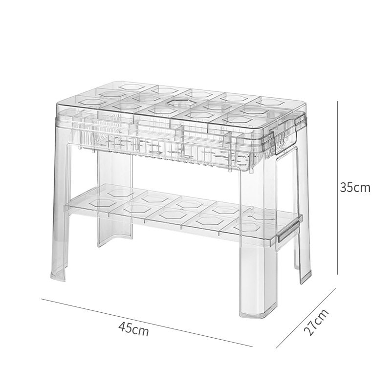 Internet Celebrity Storage Stool Storage Stool Can Sit At The Door Can Be Stored In The Bench High Simple Plastic Transparent Shoe Stool