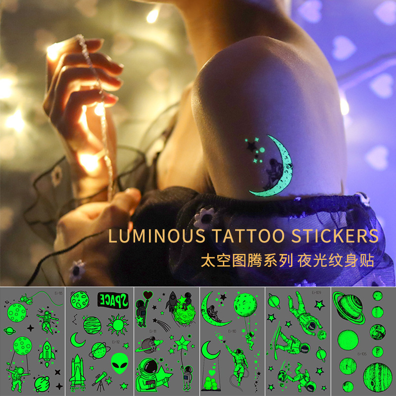 New Cross-border Waterproof Luminous tattoo sticker Fluorescent Totem Personalized Luminous tattoo sticker