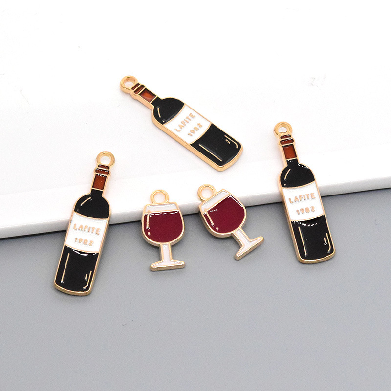 8g Weight Pendant Jewelry Making Type DIY Jewelry Accessories, Earrings, Keychain, Necklace Classification 10 Pieces Quantity Alloy Material Bottle, Wine Glass, Wine Bottle Pattern Simple Style, Classic Style Style Enamel, Stoving Varnish, Stoving Varnish Craft 10 Pieces Alloy Bottle Wine Glass Wine Bottle Pendant DIY Jewelry Accessories Earrings Keychain 4