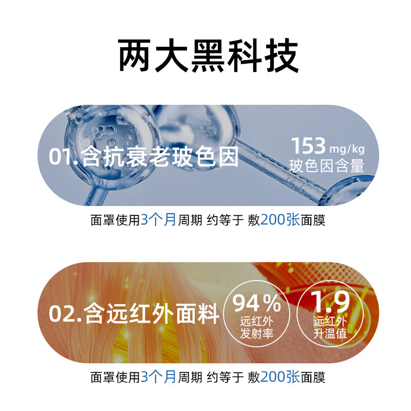 SeeYouthガラス色は黒包帯でマスクを持ち上げて口の鼻の遠赤外線の生地を漏らします。|undefined