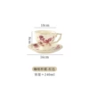 Wide-mouth red-flower cup and saucer