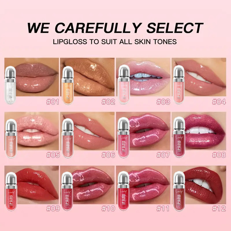 Fabricante suministro directo de alta humectación esmalte labial brillante no es fácil de secar la explosión transfronteriza esmalte labial de vidrio de agua lápiz labial