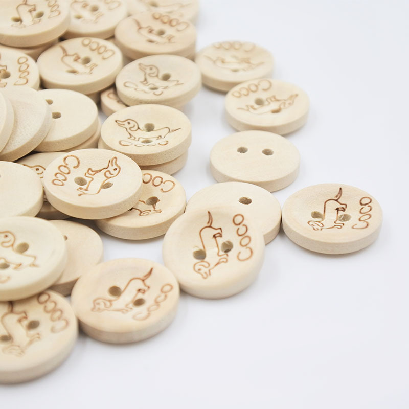 15mm suministro directo de fábrica costura a mano de madera Coco cachorro botones decorativos de bricolaje de madera adornos