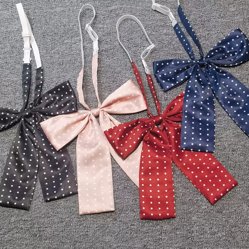 原创波点长柄领花少女鬼怪领结可爱学生女学院风 jk制服领带配饰