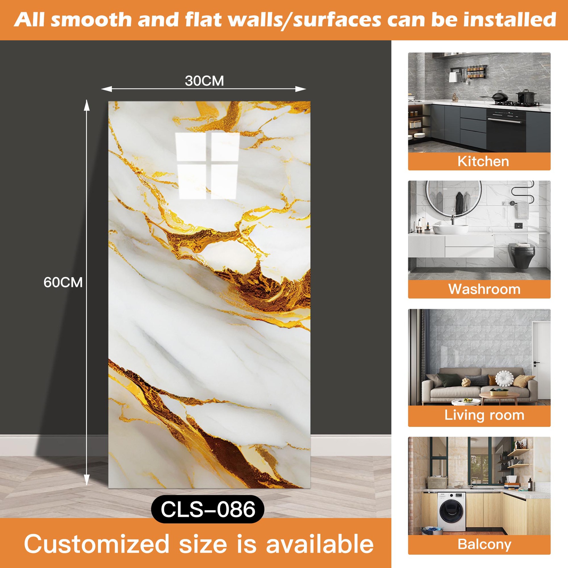 Azulejo de imitación transfronterizo pegatinas de pared papel tapiz autoadhesivo impermeable y a prueba de humedad pegatinas de mármol de baño papel tapiz de pared de fondo restaurado