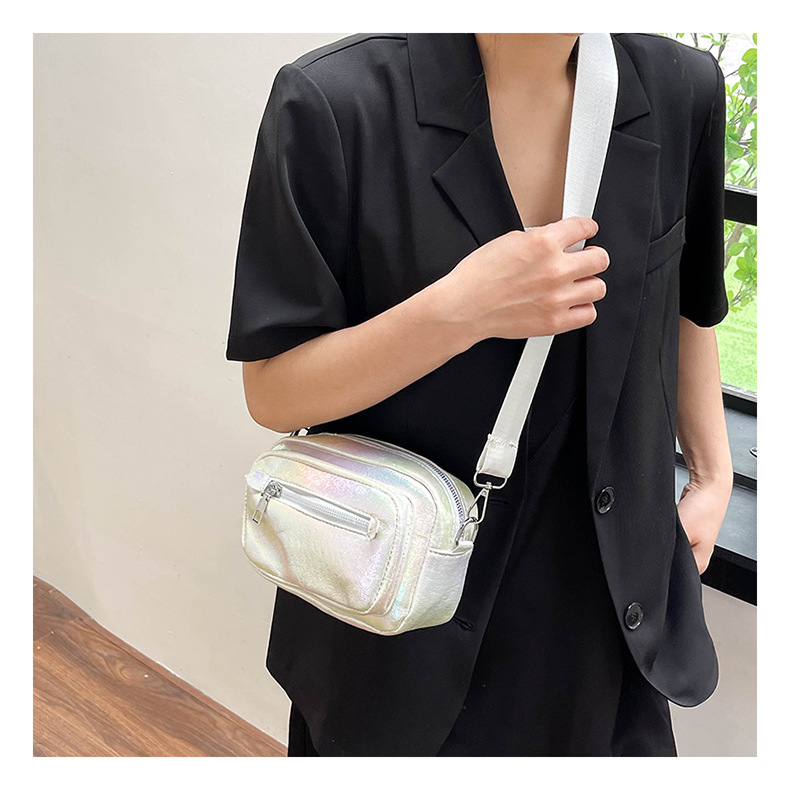 Women's Small Pu Leather Solid Color Vintage Style Classic Style Square Zipper Shoulder Bag display picture 4