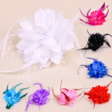 T 49831 Feather Hair Bow Dance Performance ��ë����ͷ��