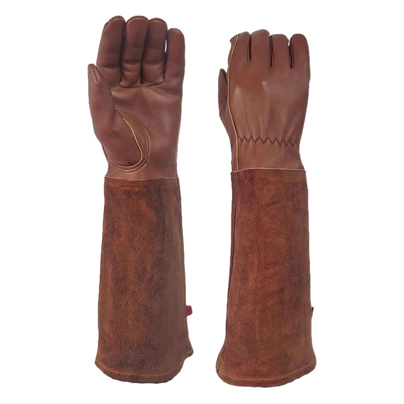 Aoqi piel de oveja jardinería guantes jardín protección laboral anti-perforación anti-corte largo apicultura argón guantes de soldadura transfronteriza fábrica directa