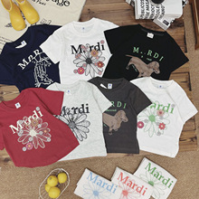 小红薯爆款儿童短袖T恤韩国潮牌夏季亲子男女童小雏菊短款T恤现货