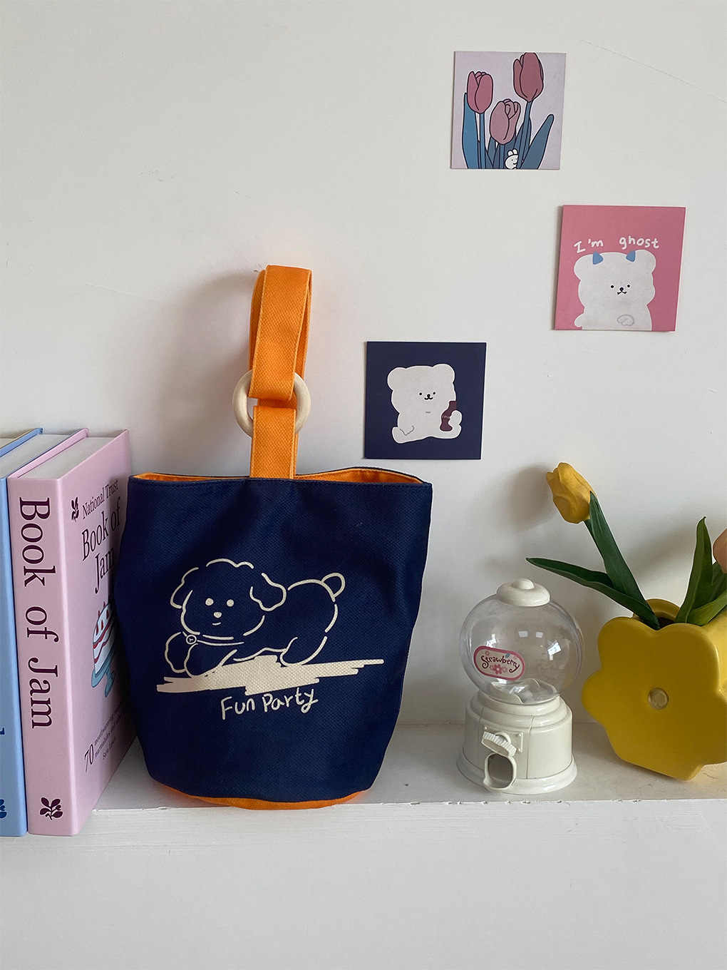 Cartoon cute cubo bolso de color contraste bolso de mano bolso de almuerzo de trabajo bolso portátil de mamá bolso de mano bolso de lona mujer