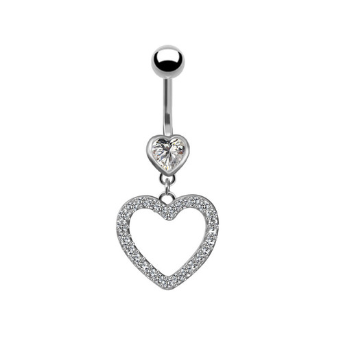 Gaibei European and American cross-border heart-shaped wings navel ring navel ornaments navel nails angel wings navel ornaments stainless steel piercing jewelry