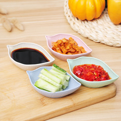 Leaf-shaped dipping sauce plate, seasoning small plate, creative sauce and vinegar plate, household kitchen soy sauce plate, small gift with logo printing