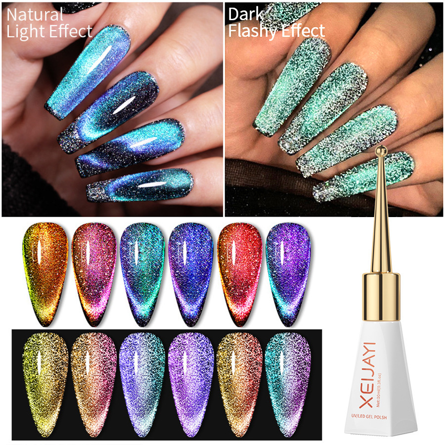 Popular online celebrity LC Galaxy magic cat eye flash cat eye Nail Polish glue nail salon special Halloween