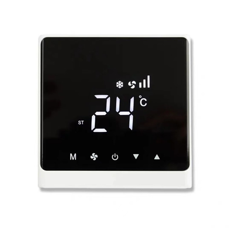 タッチスクリーン中央空調サーモスタット水マシン 3 スピードスイッチファンコイルコントロールパネル LCD スマートパネル|undefined