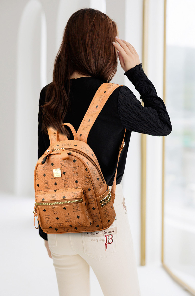 Damenrucksack Aus Kunstleder Modisch Für Reise Und Alltag_voghion.com