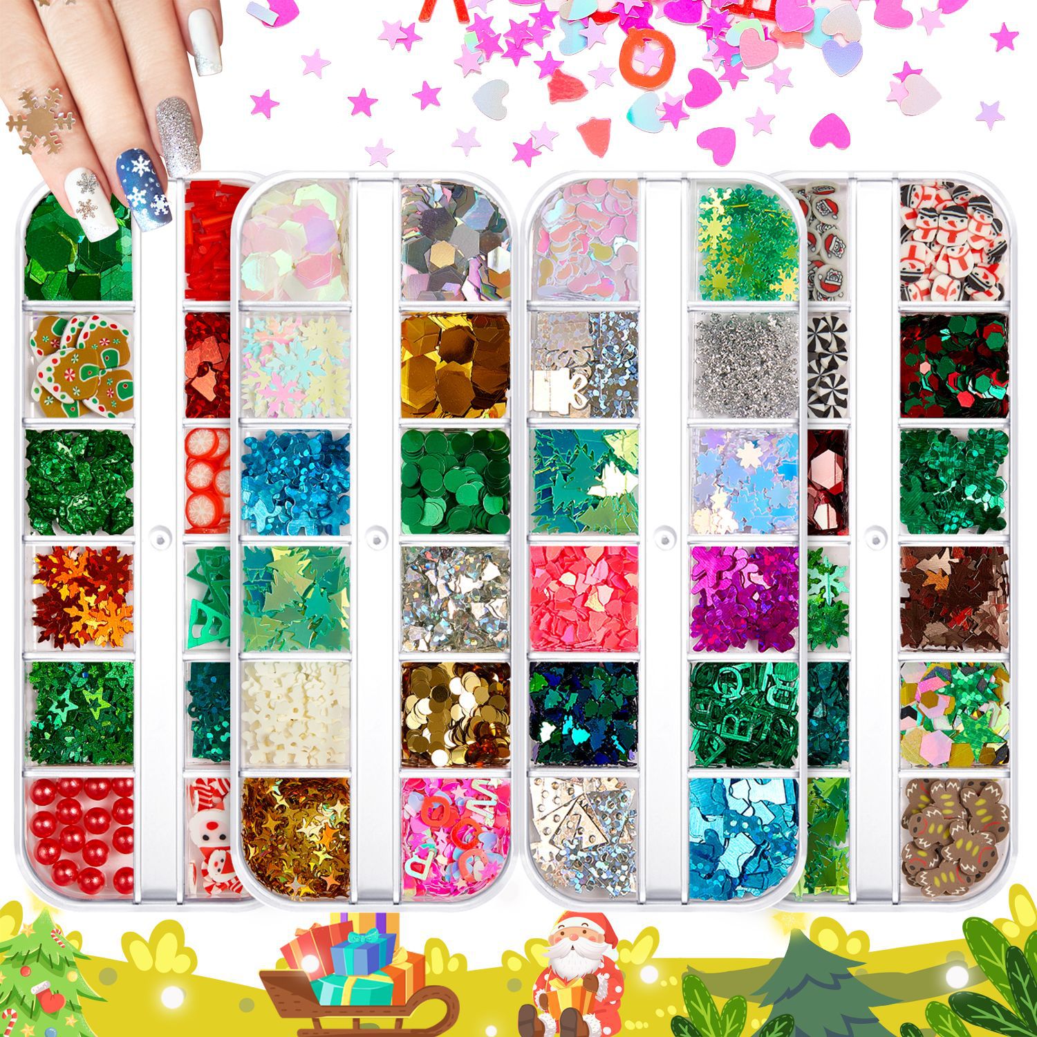 Navidad Moda Animal Mascota Pvc Parches De Uñas 1 Juego display picture 1