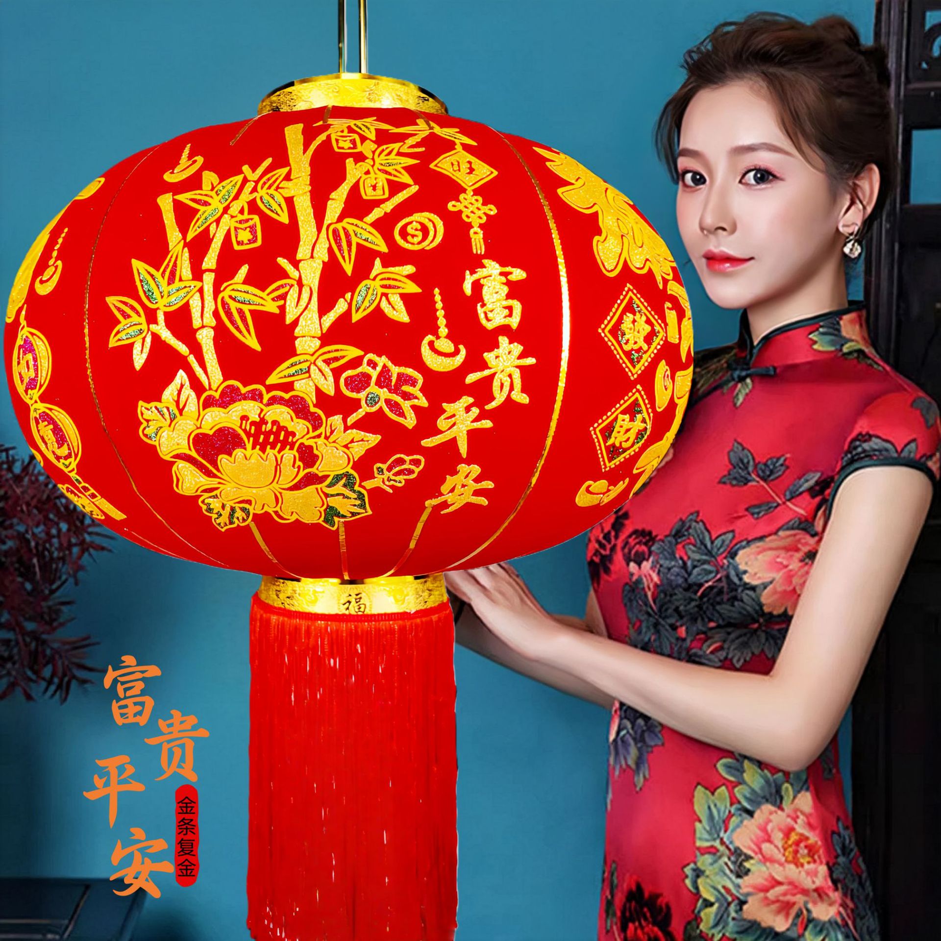 【メーカー】卸売り大紅提灯旧正月植毛提灯防水新年提灯結婚ジョーペンダント