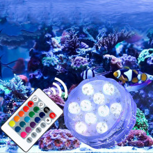 跨境热销led遥控潜水灯10灯高亮鱼缸灯漂浮泳池灯24键遥控水底灯