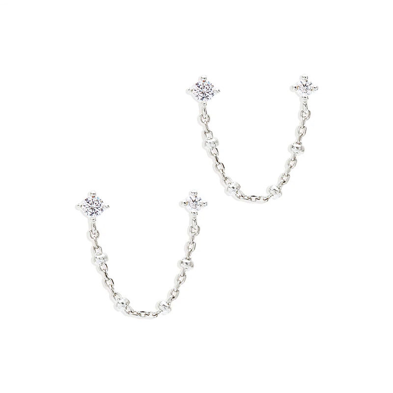 Solid Color Pattern 1 Pair 925 Sterling Silver Pearl Zircon Solid Color Drop Earrings