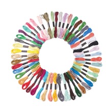 跨境热卖十字绣线50色6股8米手工编织DIY彩色绣花线棉质刺绣线