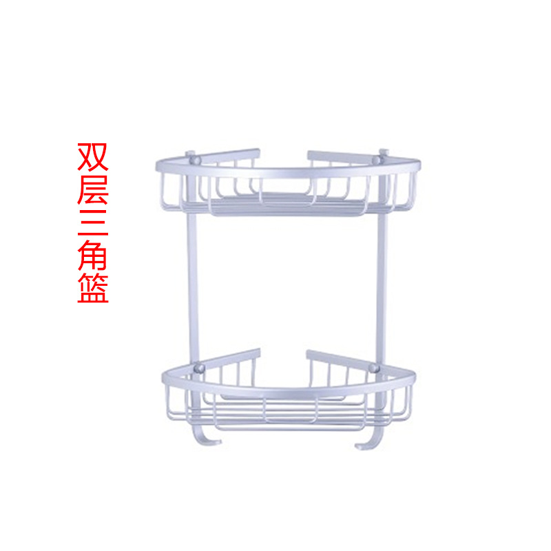 Espacio de aluminio doble capa plegable toallas móviles estante de toallas de baño sin perforación estante de ingeniería al por mayor