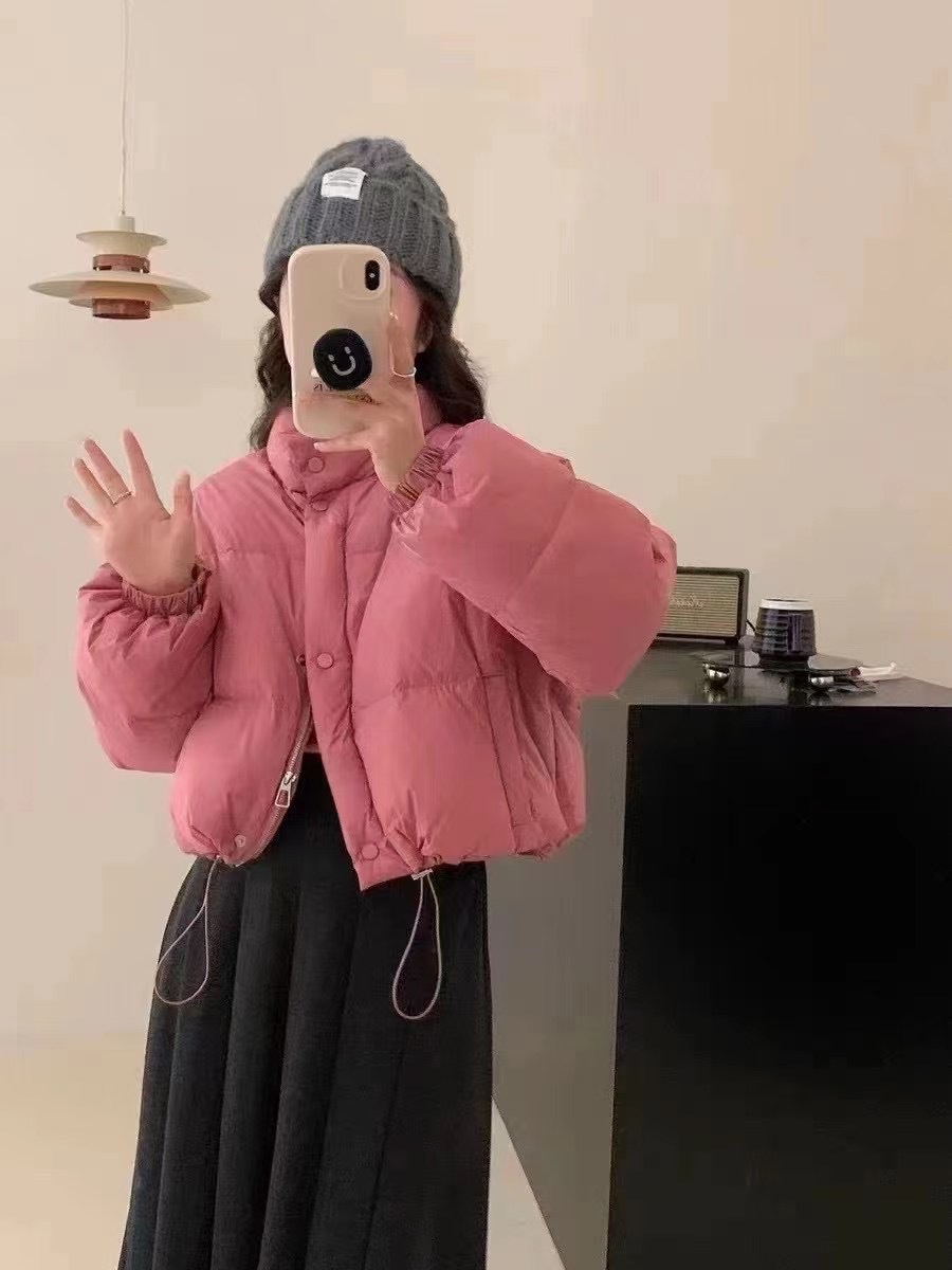 韓国東大門オリジナルパン服女性立襟小柄白鴨ダウンジャケット秋冬新作コート