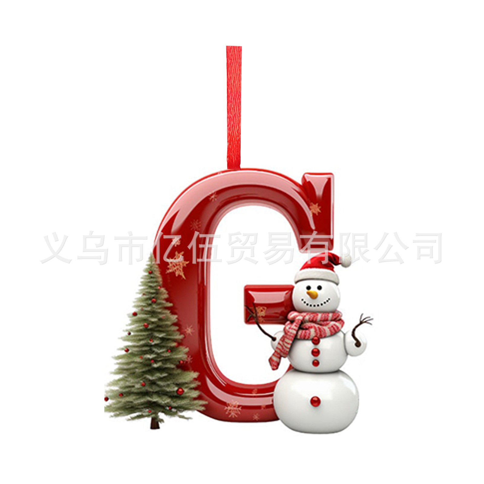Nuevos productos transfronterizos 26 letras muñeco de nieve bebé colgante de Navidad acrílico plano árbol de Navidad decoración para el hogar colgante image 12