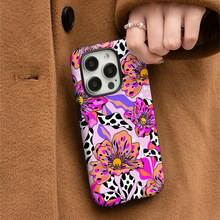 TEMU爆款丛林野花苹果17promax适用iphone16菲林二合一手机套跨境