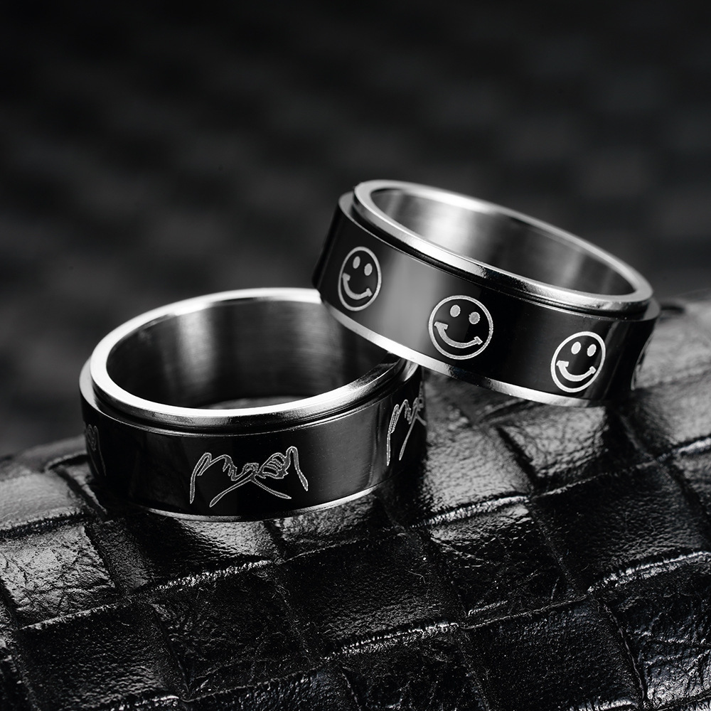 Fashion Cross Butterfly Skull Titanium Steel Rings 1 Piece