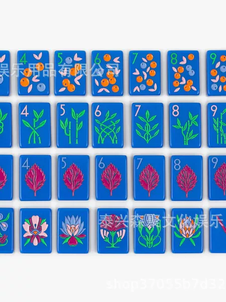 Cross-Border American Standard Mahjong Factory Acrylic Single-Layer 160-Piece Wholesale American Mahjong Blue