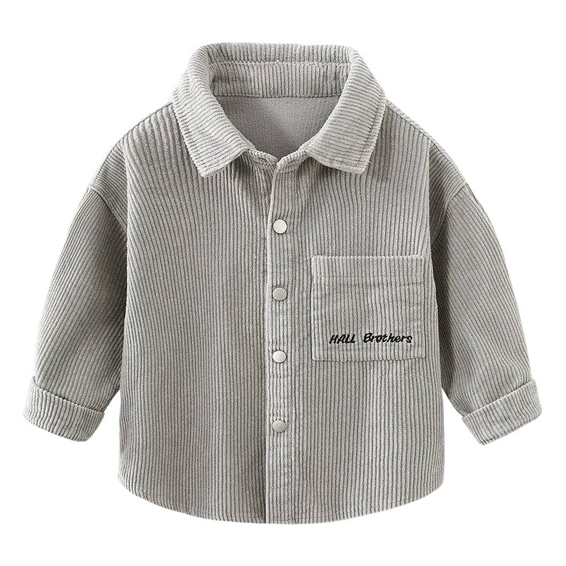 Camisa de manga larga para niños Estilo occidental primavera y otoño Camisa elástica estilo coreano Camisa de bebé Camisa de pana superior contraste color camisa
