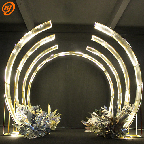 Bai Jie Starlight Avenue Romantic Iron Sunshade Board Combined Arch Gate Outdoor Grass Lawn Wedding Decoration Entrance T-Stage