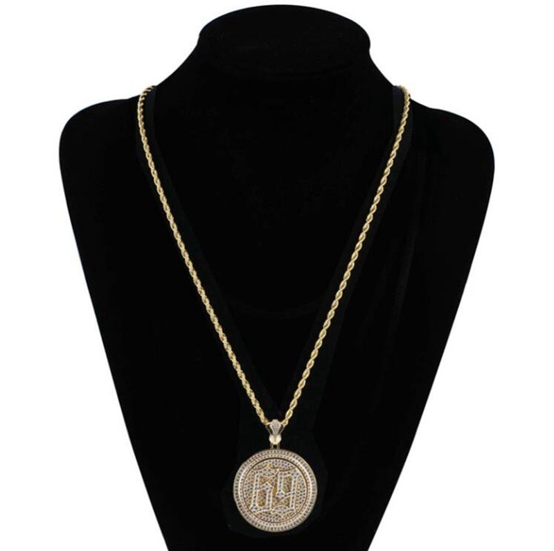 Hip Hop Mode 69 Ronde Label Hanger Sieraden Ketting_voghion.com