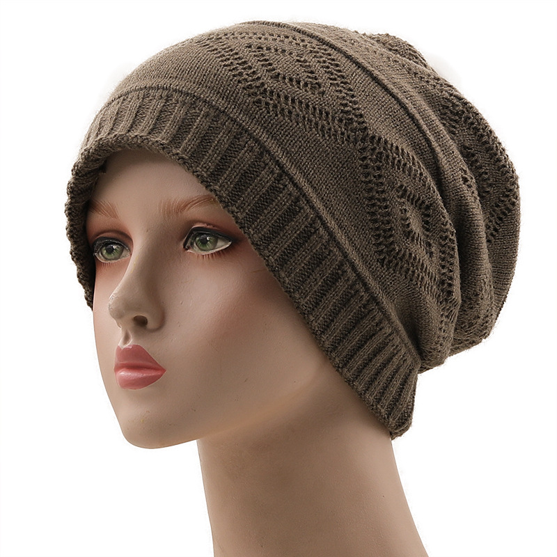 Solid Color Wool Diamond Knitted Hat Wholesale Nihaojewelry display picture 7