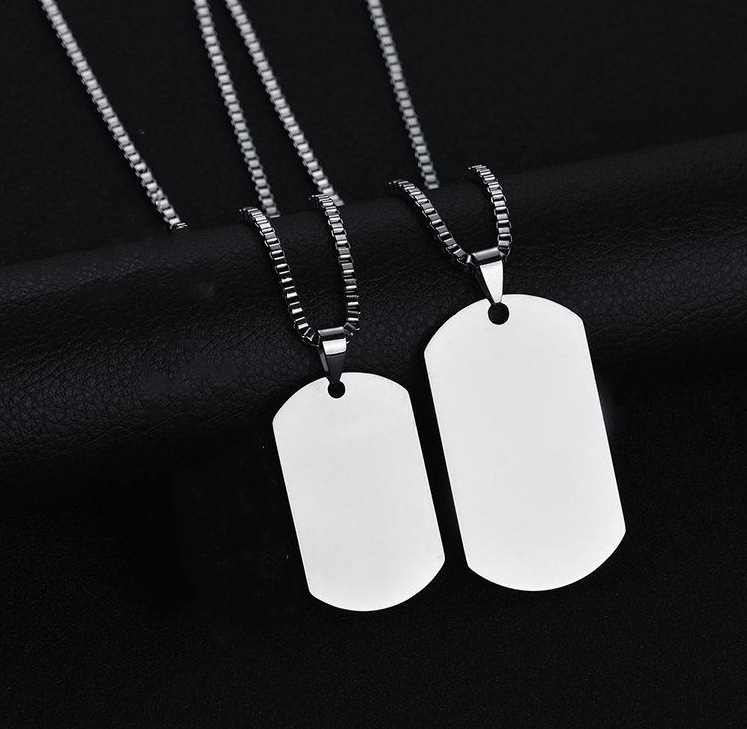 Simple Style Dog Tags Titanium Steel Men's Pendant Necklace Men Pendant Necklaces display picture 3