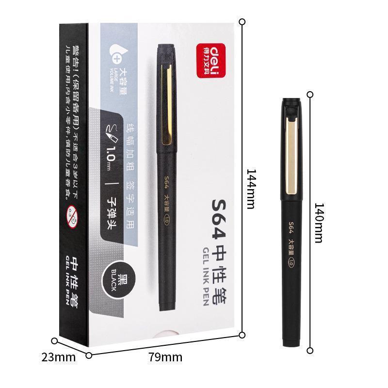 Deli S64 pluma de gel pluma de agua 1,0mm bala estudiante Oficina firma pluma de escritura