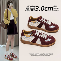 德训鞋女2025秋季新款头层牛皮舒适百搭韩版网红透气休闲运动单鞋