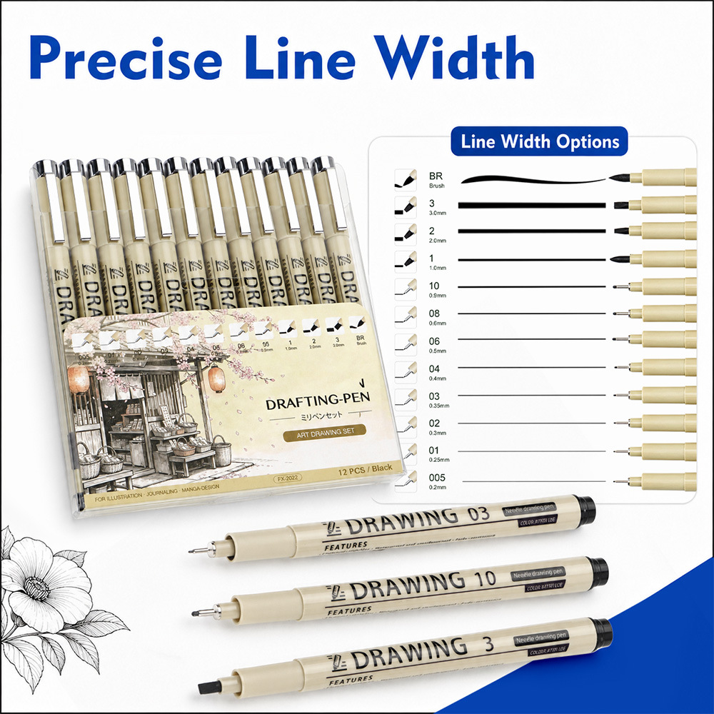 Cross-border best-selling drawing needle pen set for students, engineering design, hand-drawing pen, comic painting, waterproof outline pen
