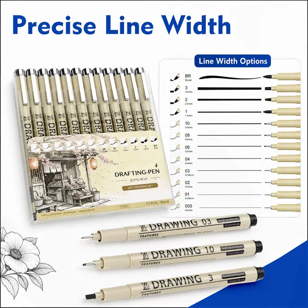 Cross-border best-selling drawing needle pen set for students, engineering design, hand-drawing pen, comic painting, waterproof outline pen