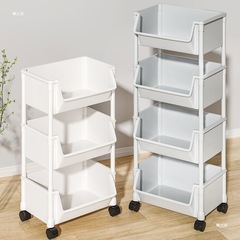 トロリー収納ラック家庭用スナック床置き多層リビングルーム収納本棚モバイルキッチン果物と野菜バスケットラック