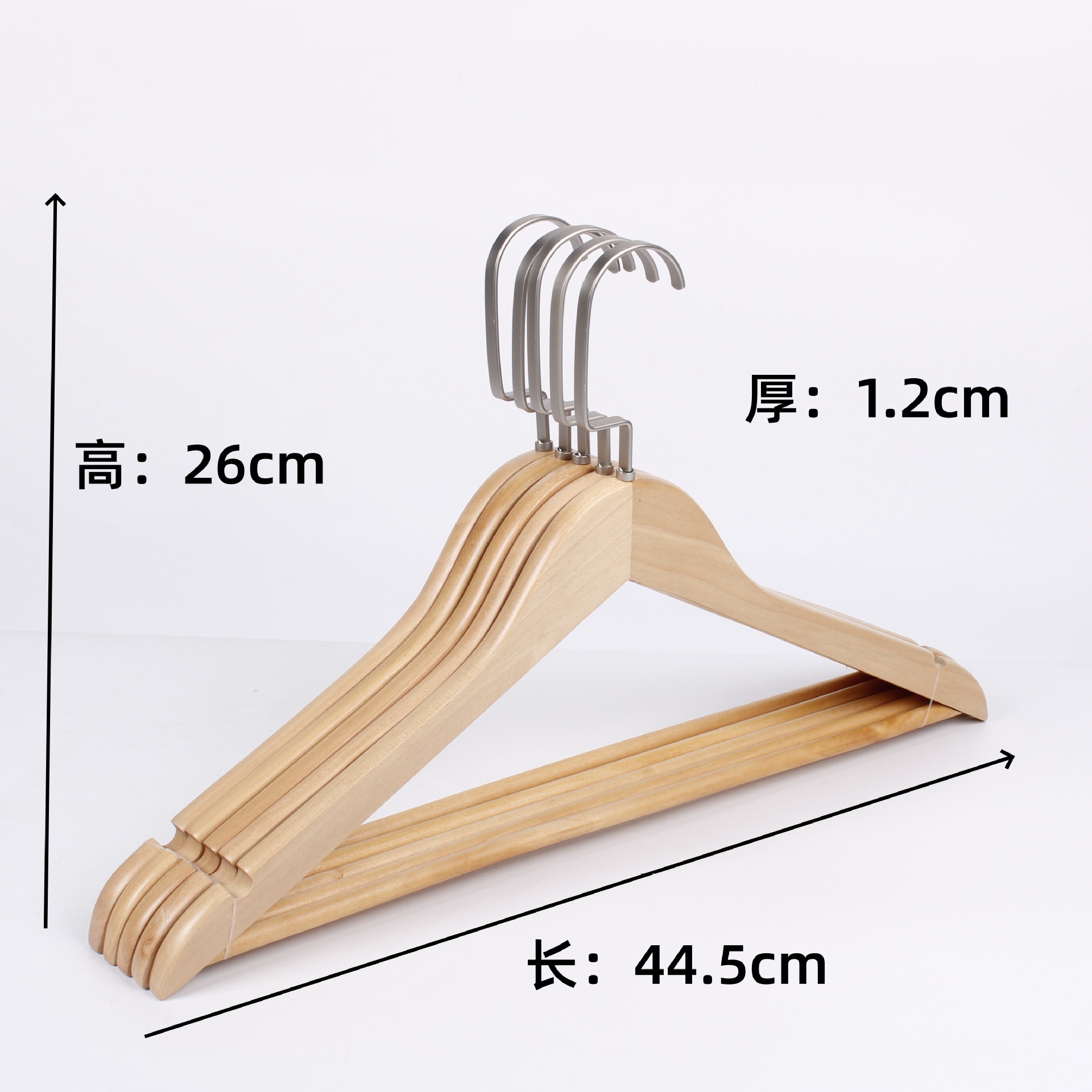 Percha de Madera Maciza con Pinzas, Antideslizante y Sin Marcas, para Tienda de Ropa