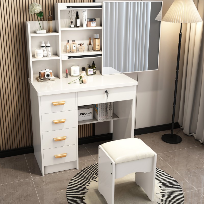 Mesa de maquillaje transfronteriza armario en un espejo push-pull venta caliente dormitorio simple moderno con armario de almacenamiento red comedor