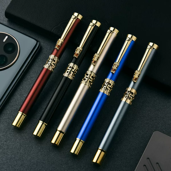 Leading hollow metal signature pen ball pen enterprise business office gift pen pen engraved name logo