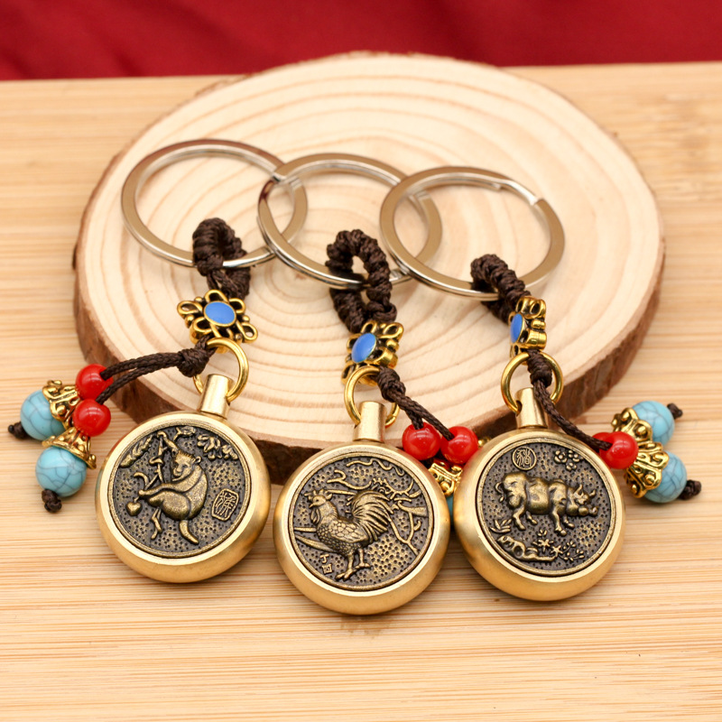 【원숭이】행운의 별자리 + 파란색 구슬 밧줄